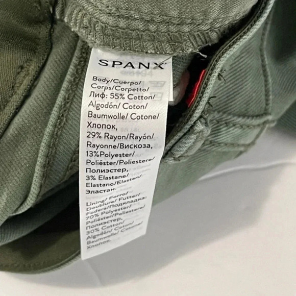 Spanx Stretch Twill Ankle Cargo Pant Women’s Size Small Soft Sage Skinny - Picture 11 of 13